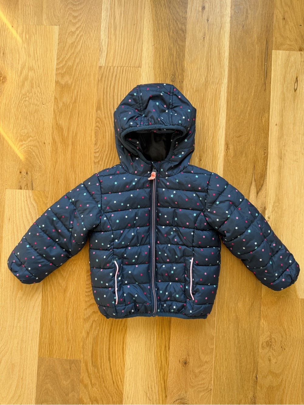Rokka & Rolla Navy Star-Print Puffer Jacket - 18-24 Months